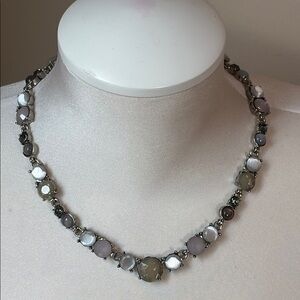 LOFT Silver and Gray Stone Necklace NWT
